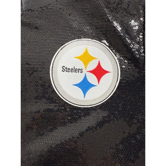 Wild Collective Pittsburgh Steelers Sequin Womens Bomber Jacket Womens Large New - Picture 11 of 12